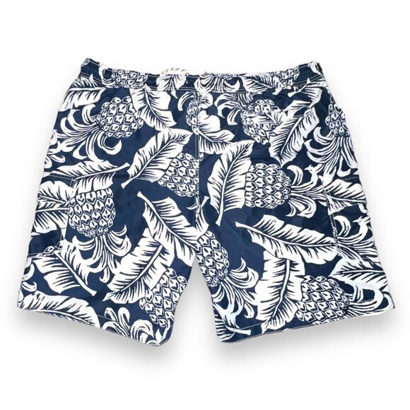 Mens Swim Trunks Size 2XL Blue Pineapple Tropical Coconut Boy Travel Beach Swim - Picture 7 of 16